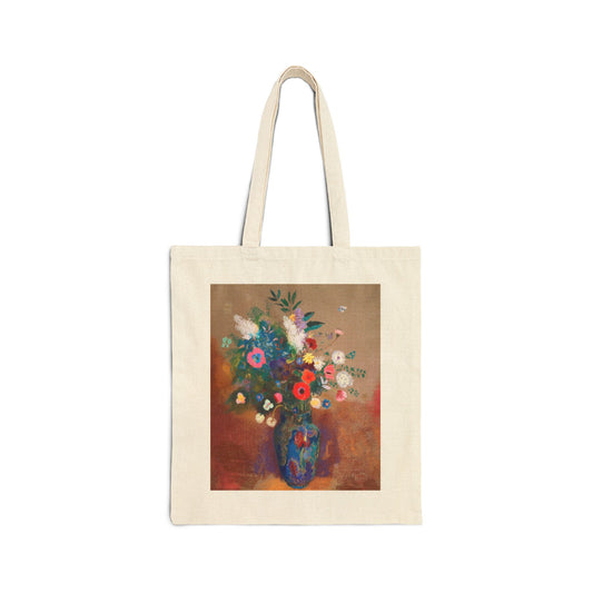 Canvas Tote Bag — Vintage Floral Still Life Bouquet Print
