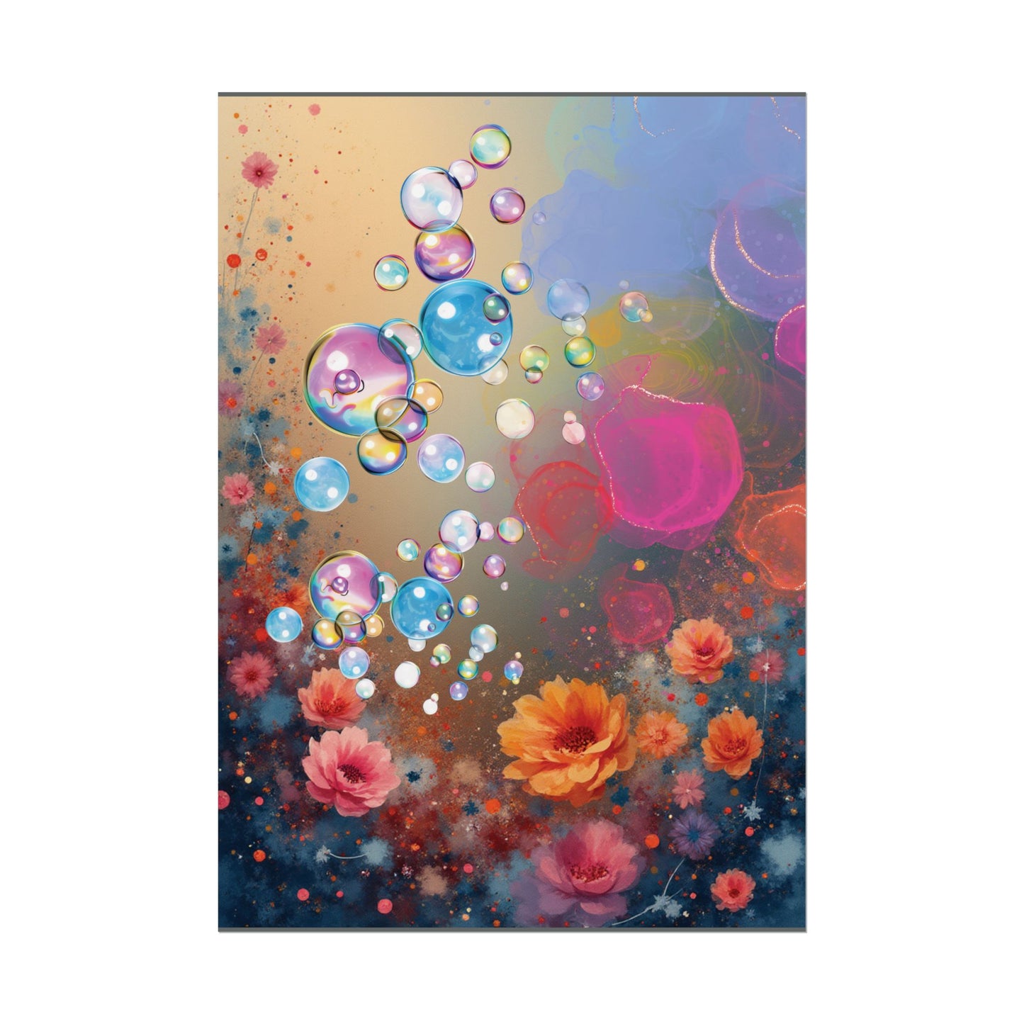 Floral Bubbles Art Poster