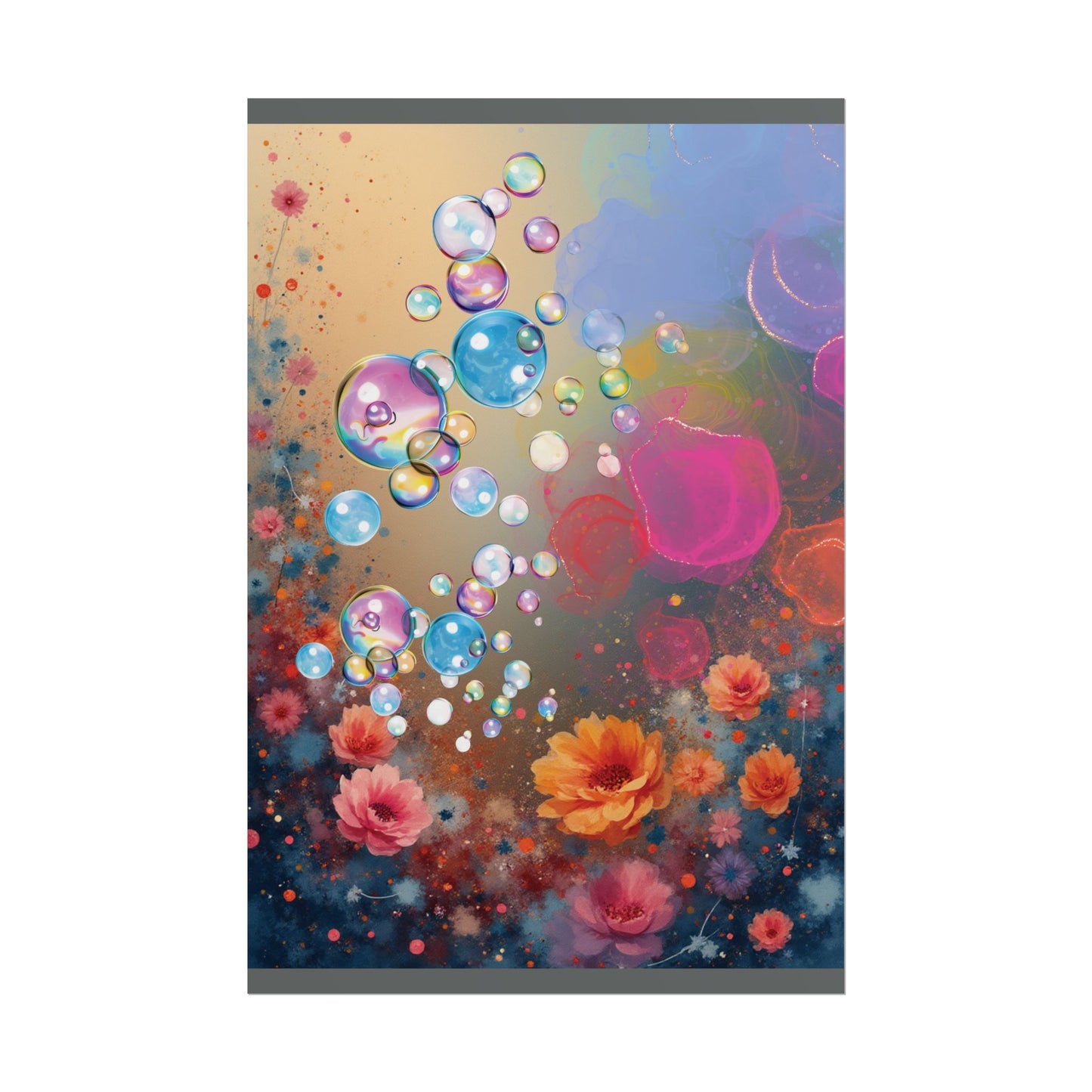 Floral Bubbles Art Poster