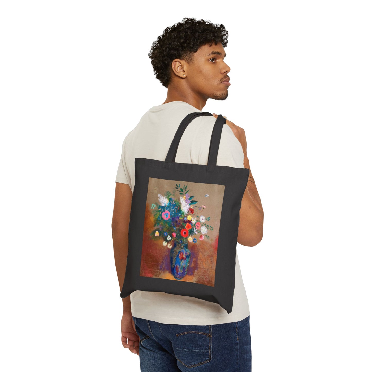 Canvas Tote Bag — Vintage Floral Still Life Bouquet Print