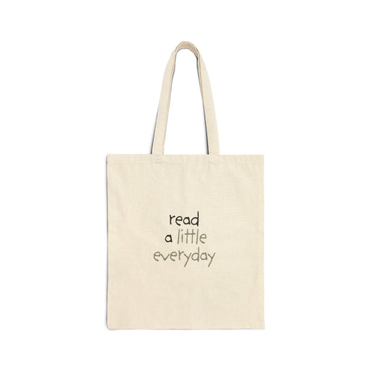 Tote Bag — "read a little everyday" Minimalist Canvas Book Lover Tote
