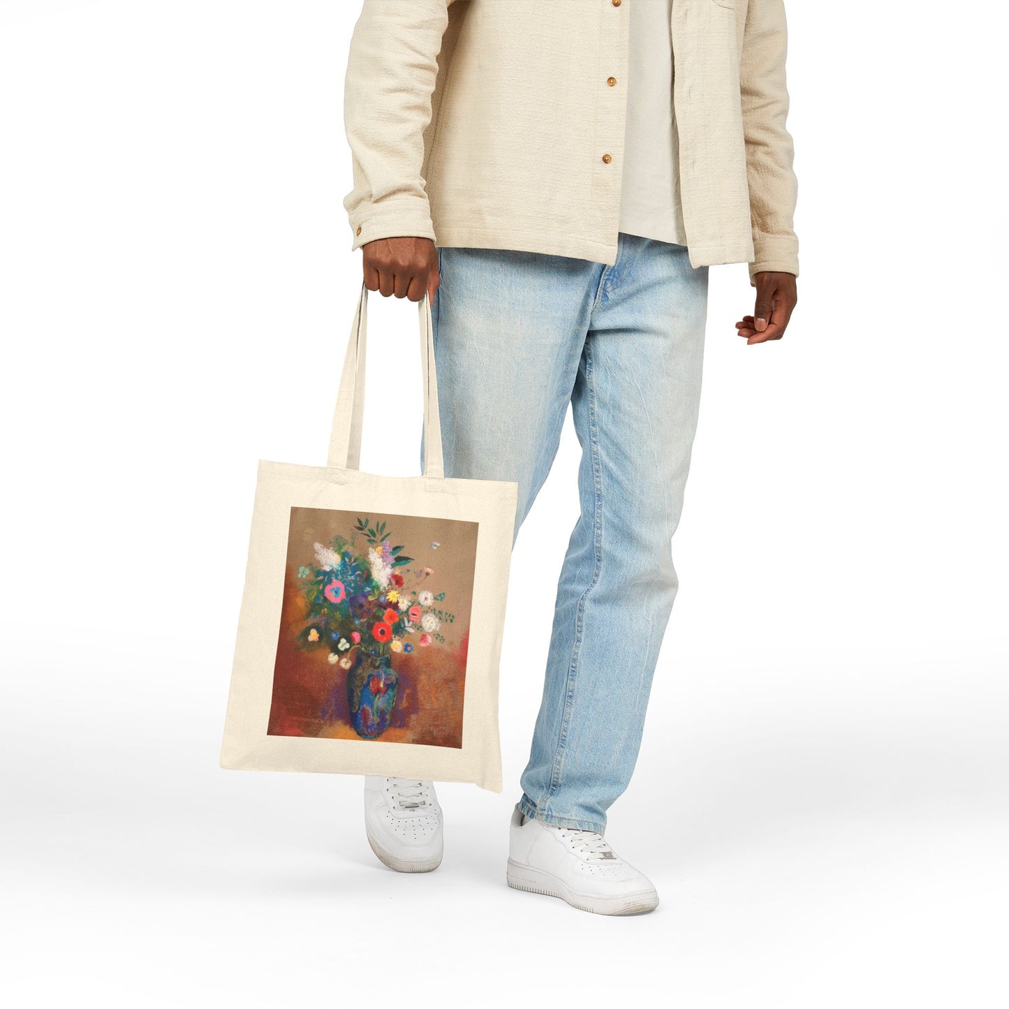 Canvas Tote Bag — Vintage Floral Still Life Bouquet Print