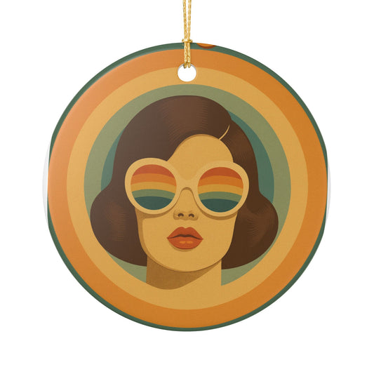 Retro Ceramic Ornament — 70s Vintage Gift