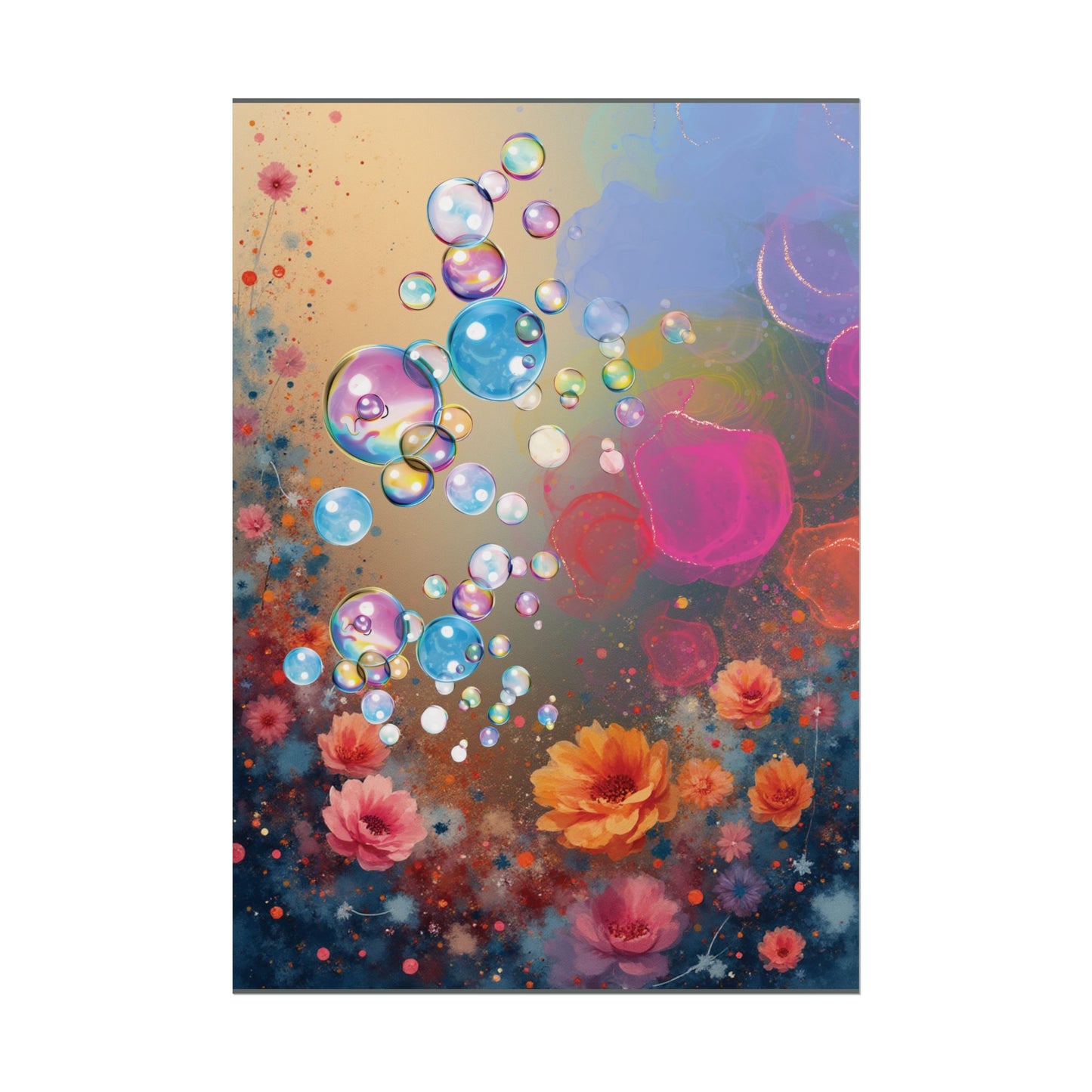 Floral Bubbles Art Poster