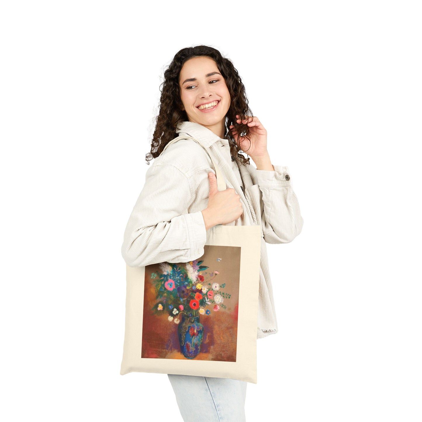 Canvas Tote Bag — Vintage Floral Still Life Bouquet Print
