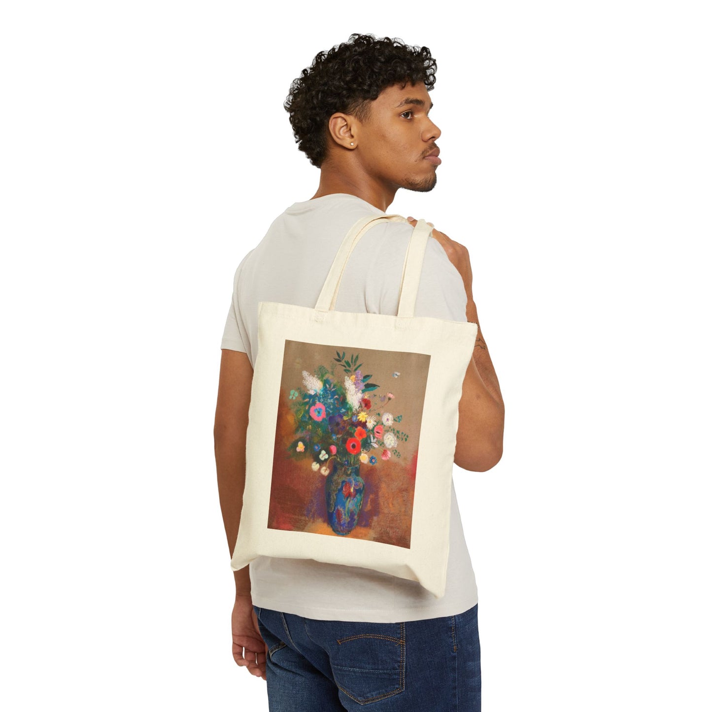 Canvas Tote Bag — Vintage Floral Still Life Bouquet Print