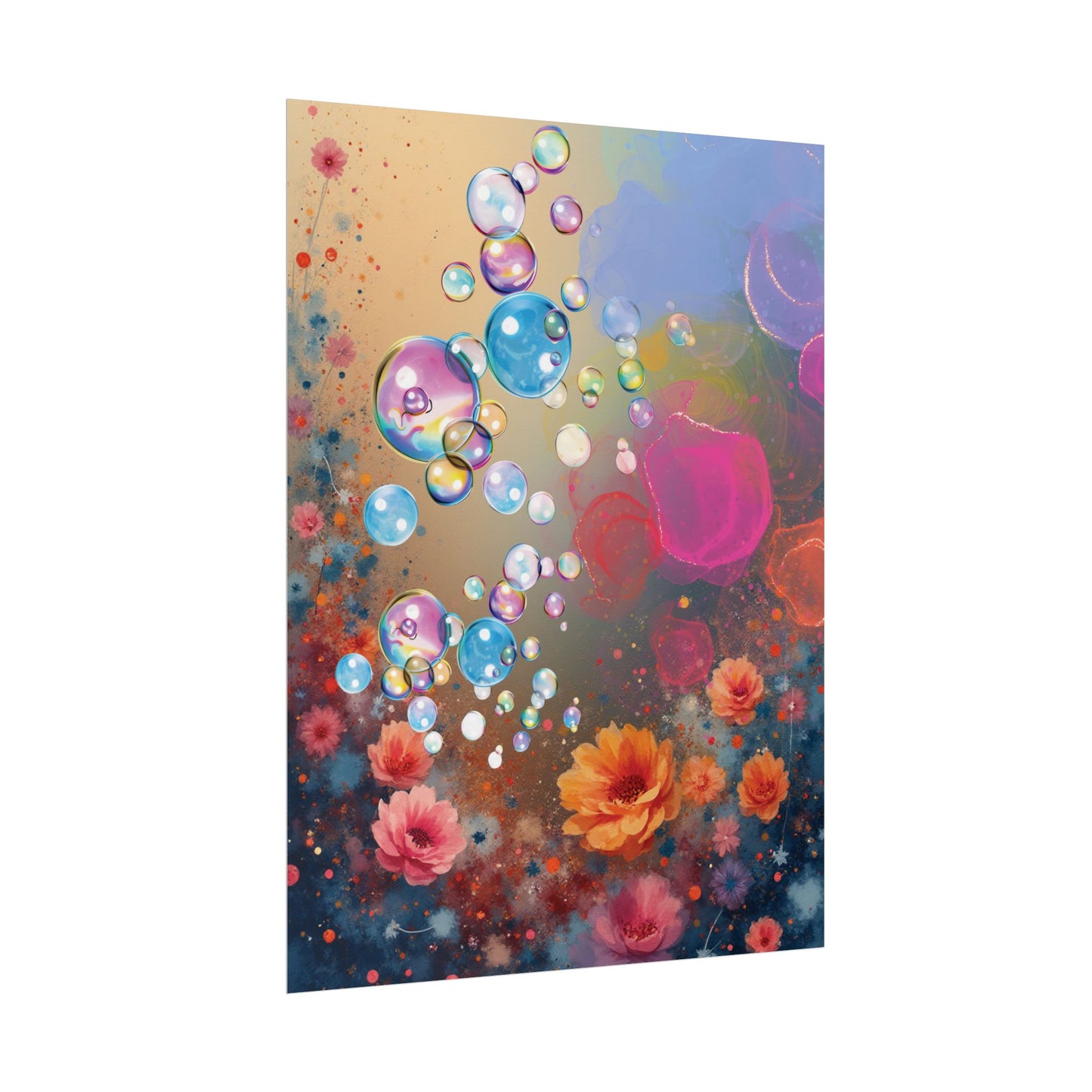 Floral Bubbles Art Poster