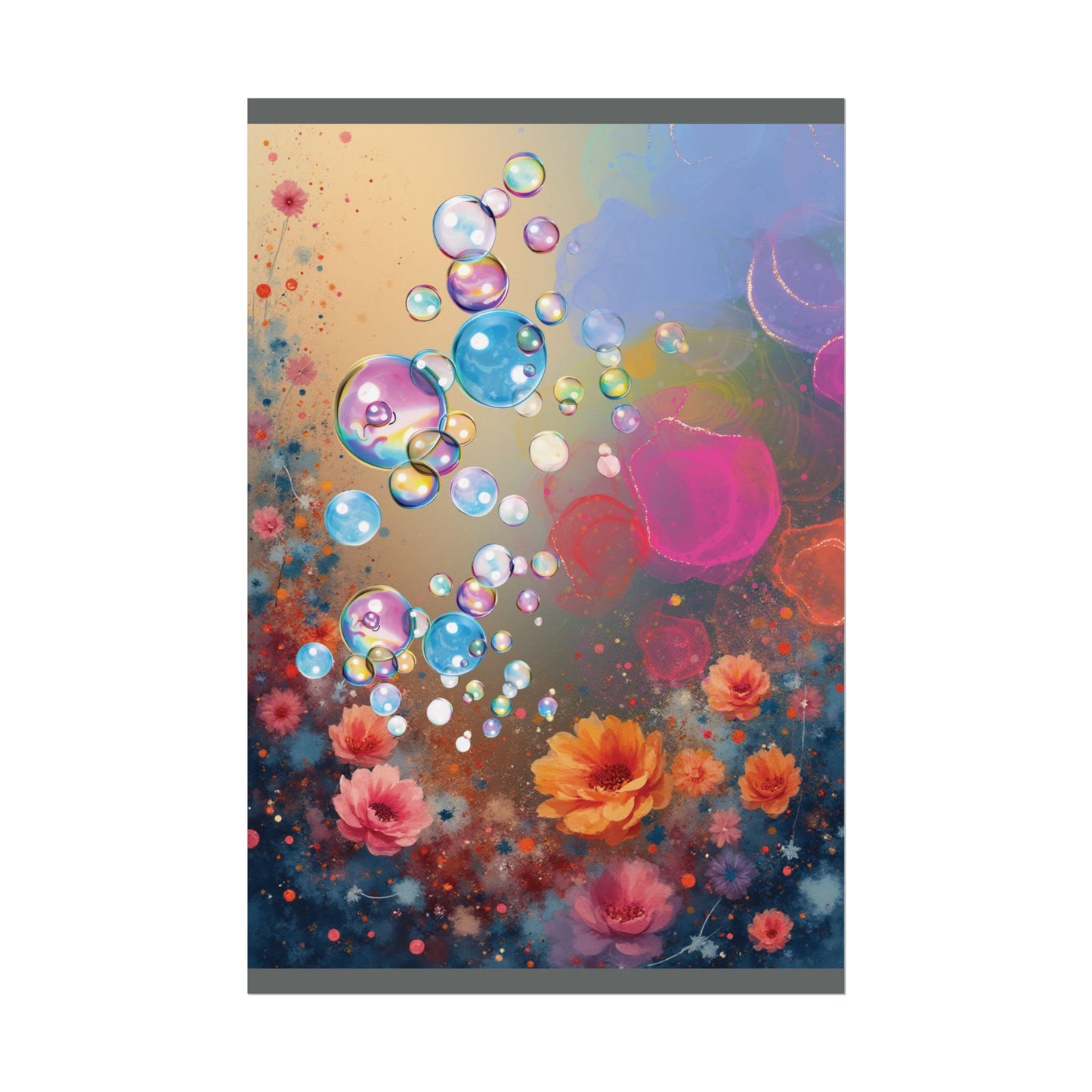 Floral Bubbles Art Poster